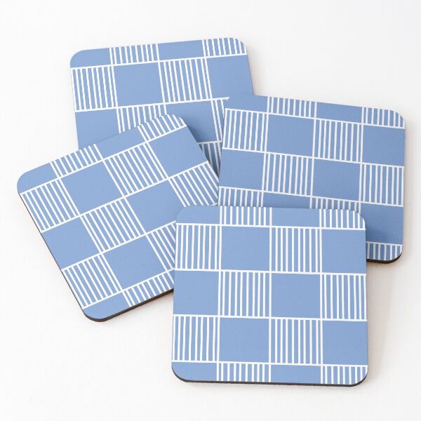 Item preview, striped and checkered preppy pattern pastel baby blue designed and sold by fluffyfamcraft.