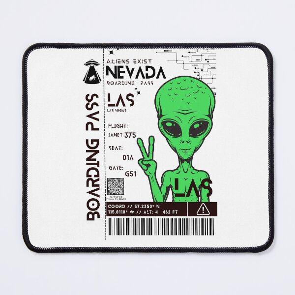 Item preview, Las Vegas Nevada Boarding Pass Stylized Area 51 Aliens Exist designed and sold by InkWhirl.