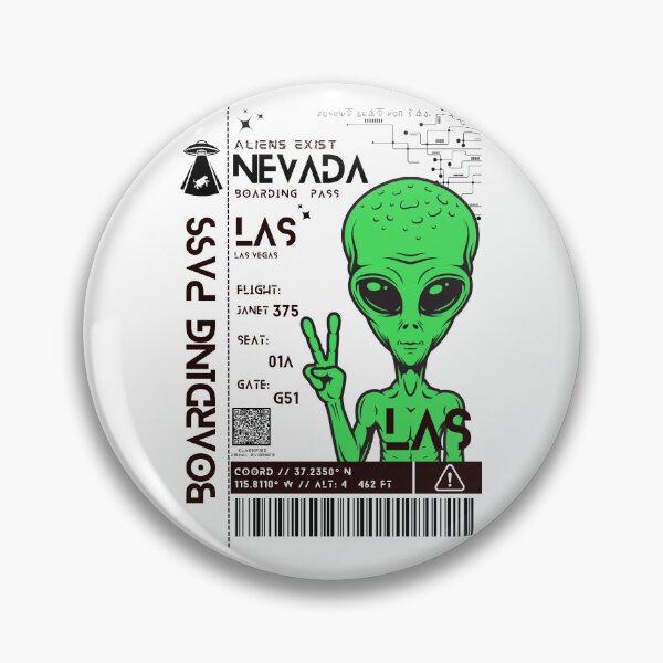 Item preview, Las Vegas Nevada Boarding Pass Stylized Area 51 Aliens Exist designed and sold by InkWhirl.