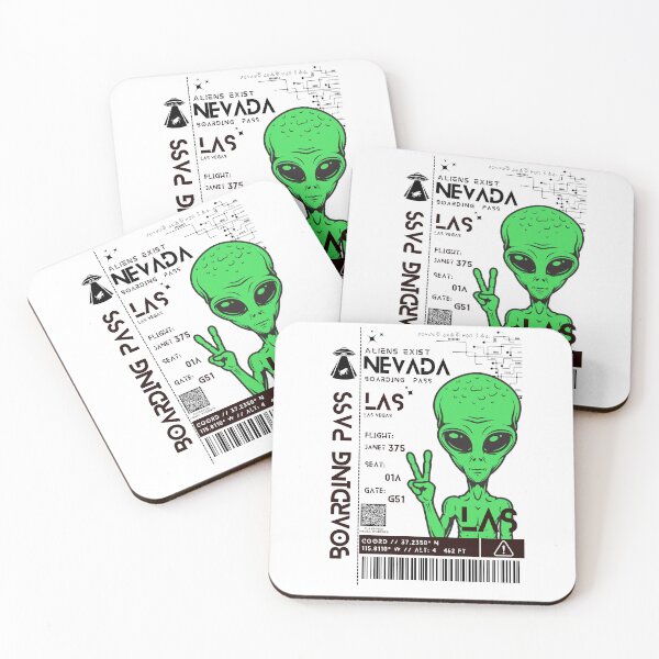 Item preview, Las Vegas Nevada Boarding Pass Stylized Area 51 Aliens Exist designed and sold by InkWhirl.
