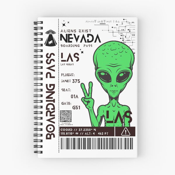 Item preview, Las Vegas Nevada Boarding Pass Stylized Area 51 Aliens Exist designed and sold by InkWhirl.