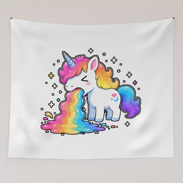 Item preview, Funny Cute Unicorn Puking Colorful Rainbow Humor designed and sold by WolfmanProphecy.