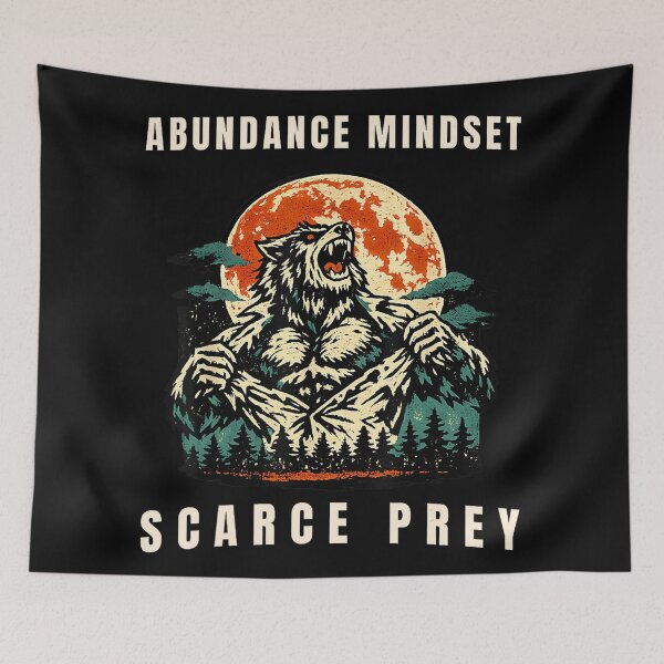 Item preview, Abundance Mindset Scarce Prey Werewolf Motivation Personal Growth designed and sold by CharlieConon.