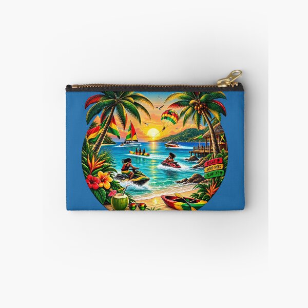 Item preview, Jamaica Tropical Ocean Sunset - Palm Trees & Water Sports Illustration designed and sold by digitalbob60.