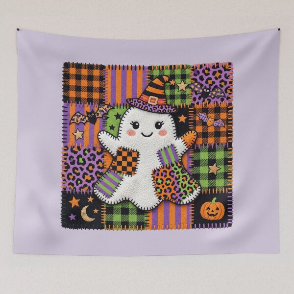 Item preview, Spooky Cute Ghost - Patchwork Art designed and sold by Festive Bug.
