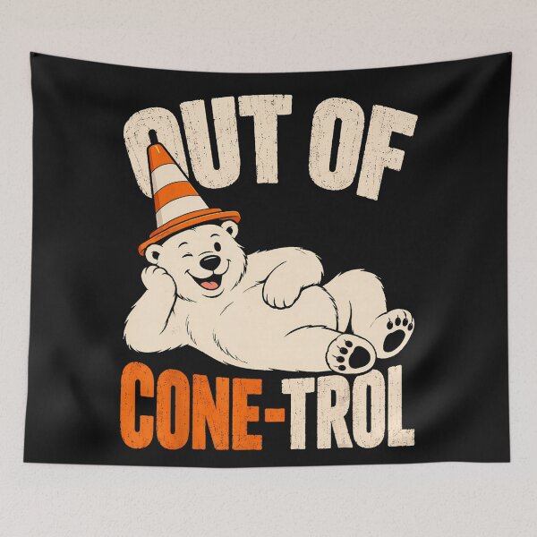 Item preview, Out Of Cone-Trol Funny Polar Bear Traffic Cone Humor designed and sold by BrockmeyeSB.