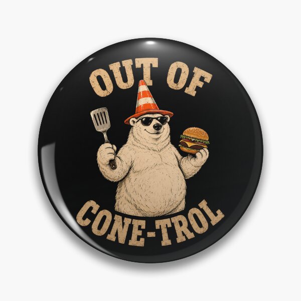 Item preview, Out Of Cone-Trol Funny Bear Grilling Barbecue Pun designed and sold by BrockmeyeSB.