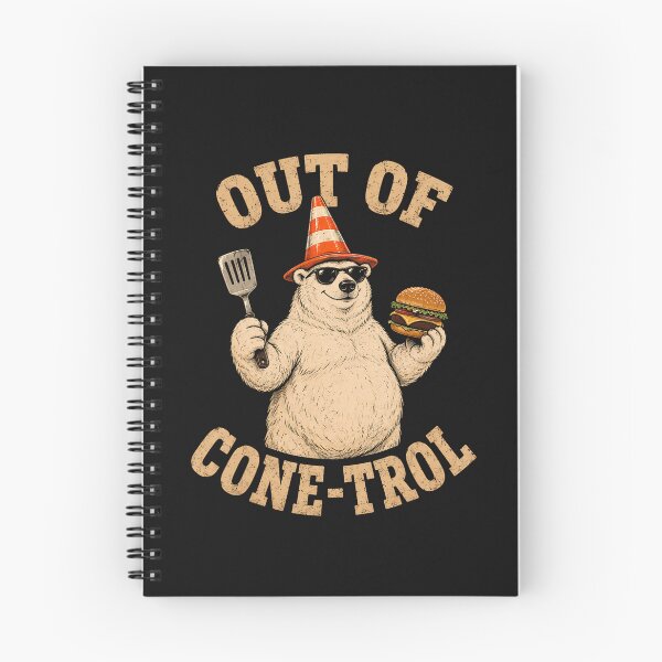 Item preview, Out Of Cone-Trol Funny Bear Grilling Barbecue Pun designed and sold by BrockmeyeSB.