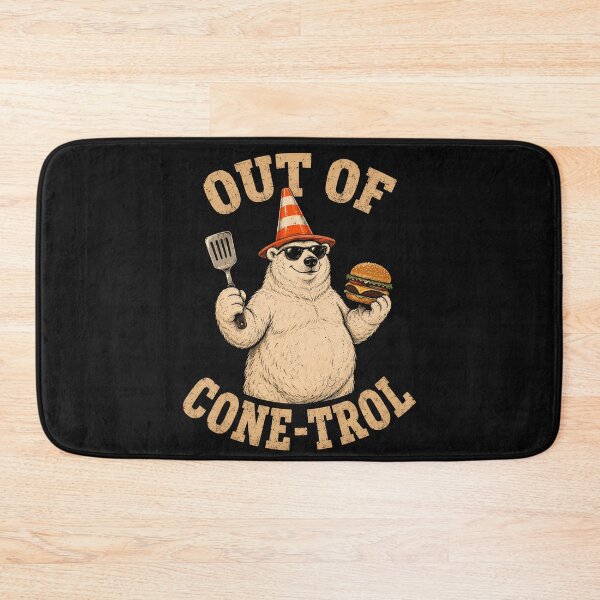 Item preview, Out Of Cone-Trol Funny Bear Grilling Barbecue Pun designed and sold by BrockmeyeSB.