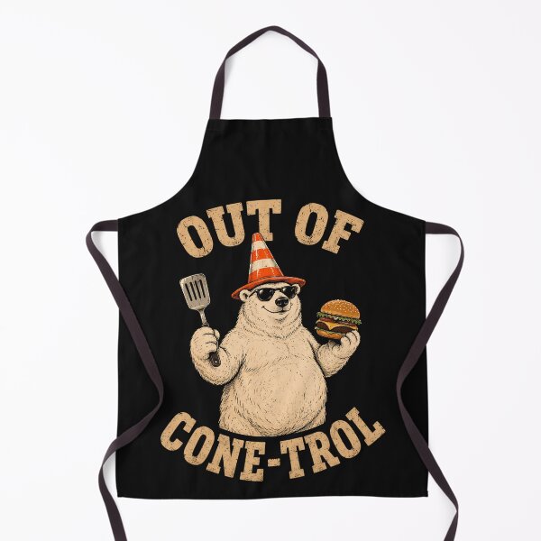 Item preview, Out Of Cone-Trol Funny Bear Grilling Barbecue Pun designed and sold by BrockmeyeSB.