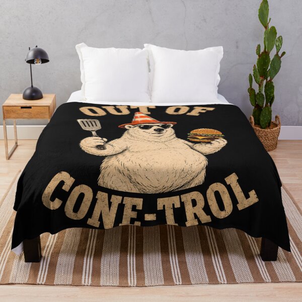 Item preview, Out Of Cone-Trol Funny Bear Grilling Barbecue Pun designed and sold by BrockmeyeSB.