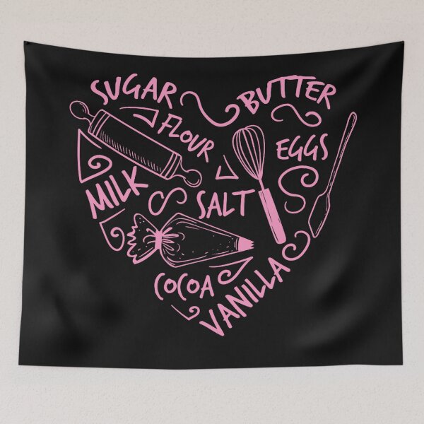 Item preview, Sugar Butter Flour Eggs Milk Salt Cocoa Vanilla Heart Baker Baking Ingredients designed and sold by BrockmeyeSB.