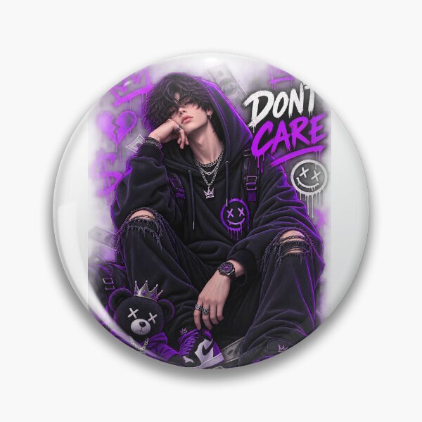 Item preview, Don’t Care Purple Rebel Boy Streetwear Art designed and sold by TinyWeird.