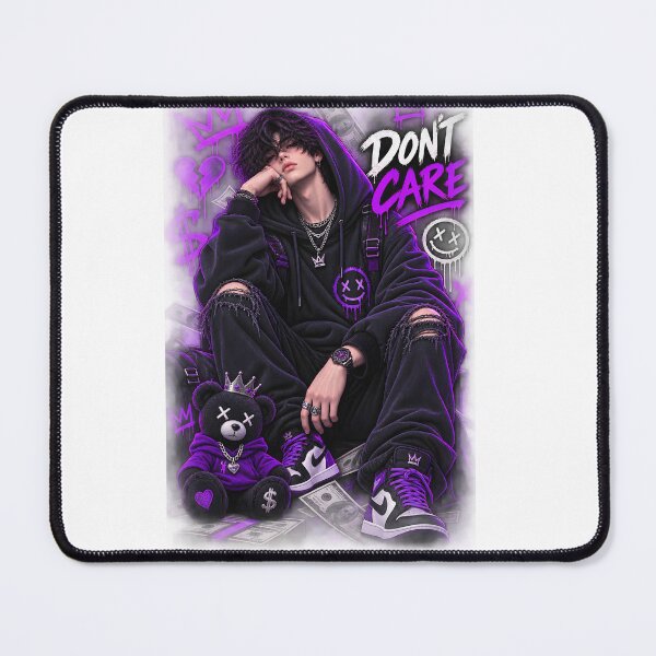 Item preview, Don’t Care Purple Rebel Boy Streetwear Art designed and sold by TinyWeird.