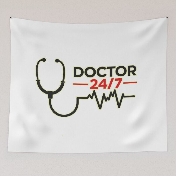 Artikelvorschau, Doctor 24/7 – Medical Heartbeat Design für Helden im Gesundheitswesen entworfen und verkauft von Kittcatking.