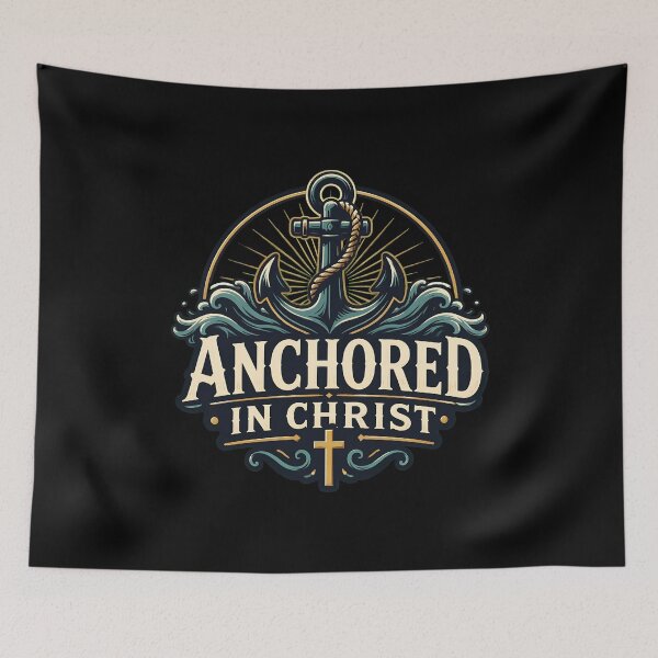 Item preview, Anchored In Christ Christian Faith Anchor Cross designed and sold by leocreatives.