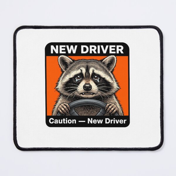 Item preview, New Driver Crying Raccoon designed and sold by Roy & Tiffany.