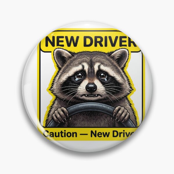 Item preview, Cautious New Driver Raccoon designed and sold by Roy & Tiffany.