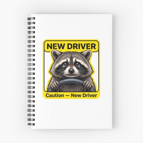 Item preview, Cautious New Driver Raccoon designed and sold by Roy & Tiffany.