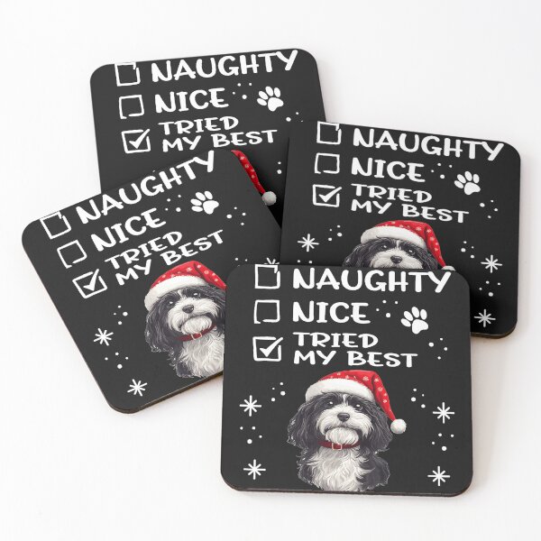 Item preview, Naughty Nice Tried My Best Shih Tzu Christmas Dog Owner designed and sold by BrockmeyeSB.