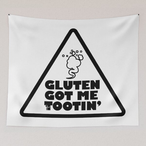 Item preview, Gluten Got Me Tootin Funny Gluten Free Warning Sign designed and sold by artworkathome.