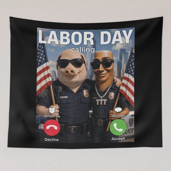 Item preview, Labor Day Calling Incoming Call Funny American Holiday designed and sold by CharlieConon.