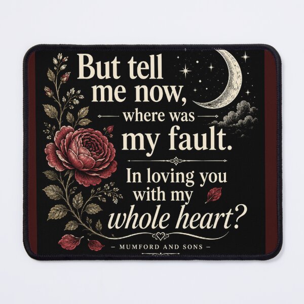 Item preview, "But tell me now, where was my fault. In loving you with my whole heart?" Quote Mumford and Sons designed and sold by Creepy Princess Creations.