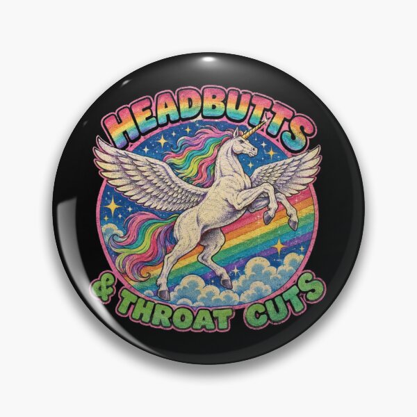 Item preview, Vintage Retro Funny Unicorn Headbutts & Throat Cuts Dark Humor designed and sold by WolfmanProphecy.
