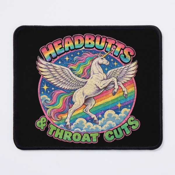 Item preview, Vintage Retro Funny Unicorn Headbutts & Throat Cuts Dark Humor designed and sold by WolfmanProphecy.