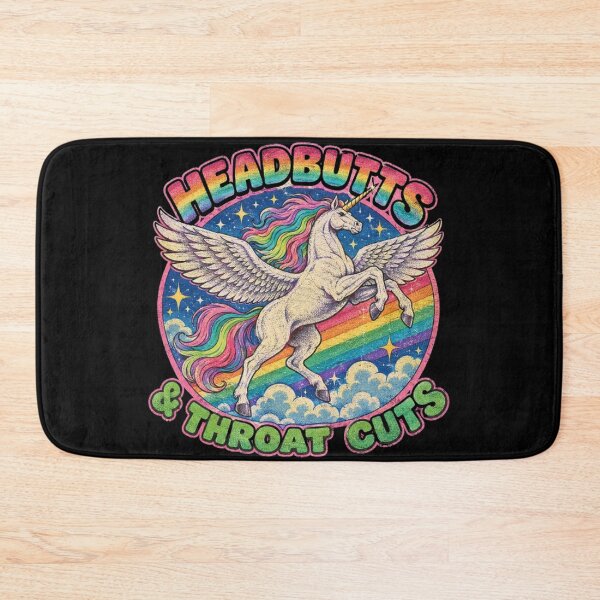 Item preview, Vintage Retro Funny Unicorn Headbutts & Throat Cuts Dark Humor designed and sold by WolfmanProphecy.