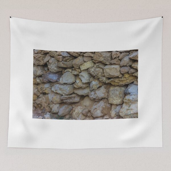 Item preview, Rustic Dry Stone Wall Texture With Weathered Rocks and Rough Masonry Surface designed and sold by Nmallia.