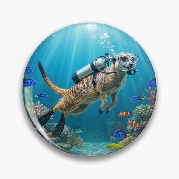 Item preview, Meerkat Scuba Diver Explores Fish Tank designed and sold by Tridentulus.