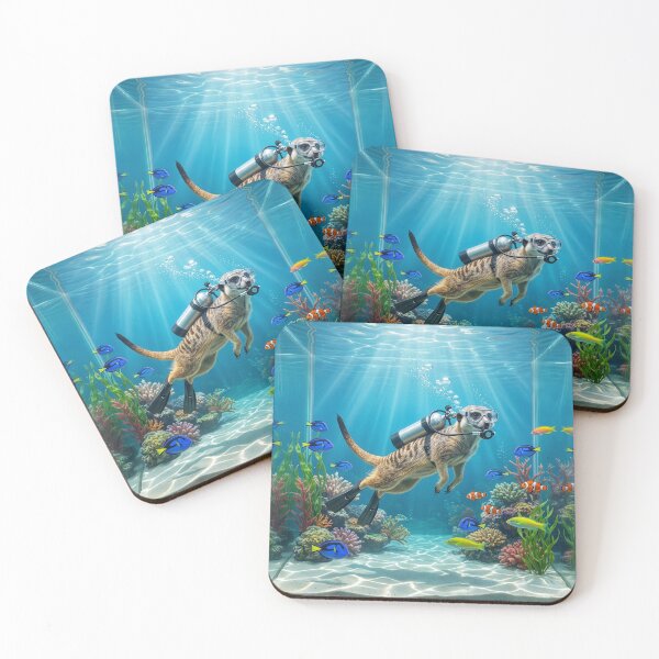 Item preview, Meerkat Scuba Diver Explores Fish Tank designed and sold by Tridentulus.