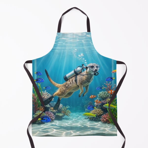 Item preview, Meerkat Scuba Diver Explores Fish Tank designed and sold by Tridentulus.