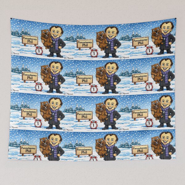 Item preview, Groundhog Day Punxsutawney Phil Cartoon – Funny Winter Holiday Art designed and sold by The Art Queen Of Michigan .