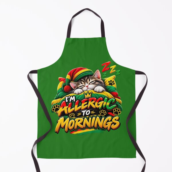 Item preview, Funny Rasta Cat I'm Allergic To Mornings Reggae Vibe designed and sold by digitalbob60.