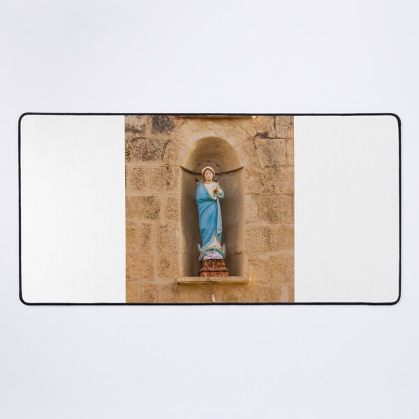 Item preview, Painted Virgin Mary Statue in Stone Wall Niche on Historic Catholic Church Facade designed and sold by Nmallia.