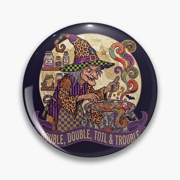 Item preview, Double Double Toil & Trouble – Witchcraft Halloween Art designed and sold by Festive Bug.