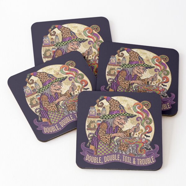 Item preview, Double Double Toil & Trouble – Witchcraft Halloween Art designed and sold by Festive Bug.