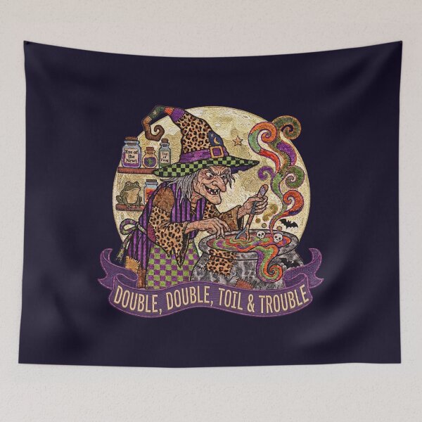 Item preview, Double Double Toil & Trouble – Witchcraft Halloween Art designed and sold by Festive Bug.