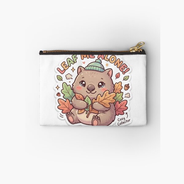 Item preview, Baby Wombat – Kawaii "Leaf Me Alone" Sticker designed and sold by Chipkooo.