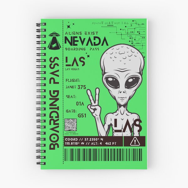 Item preview,  Las Vegas Nevada Boarding Pass Stylized Area 51 Gray Aliens Exist designed and sold by InkWhirl.