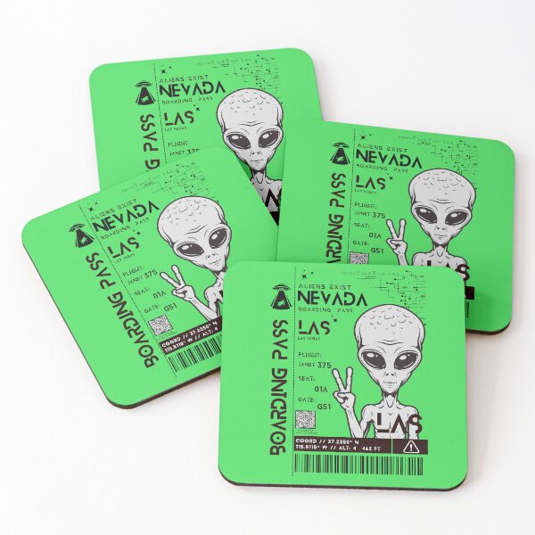Item preview,  Las Vegas Nevada Boarding Pass Stylized Area 51 Gray Aliens Exist designed and sold by InkWhirl.