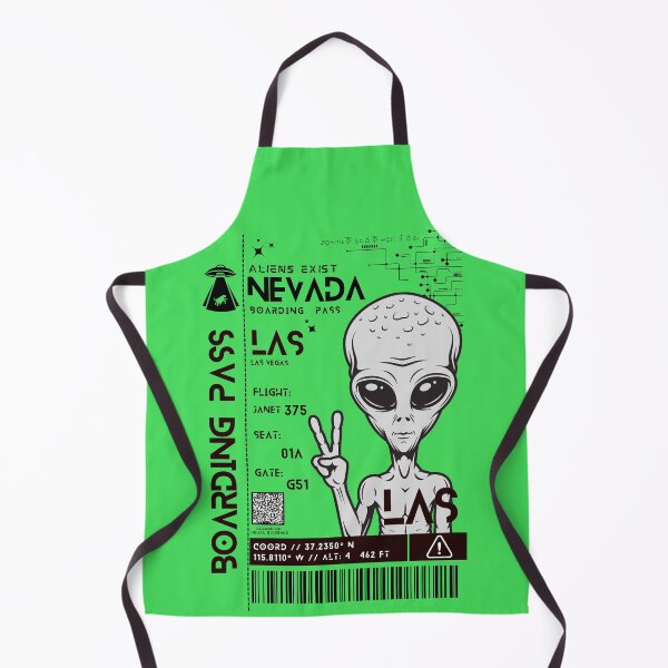 Item preview, Las Vegas Nevada Boarding Pass Stylized Area 51 Gray Aliens Exist designed and sold by InkWhirl.