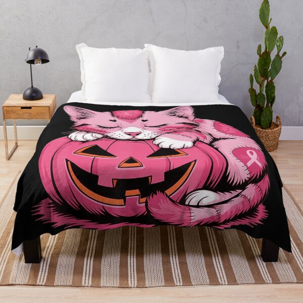 Item preview, Pink Cat Halloween Pumpkin Breast Cancer Awareness designed and sold by BrockmeyeSB.