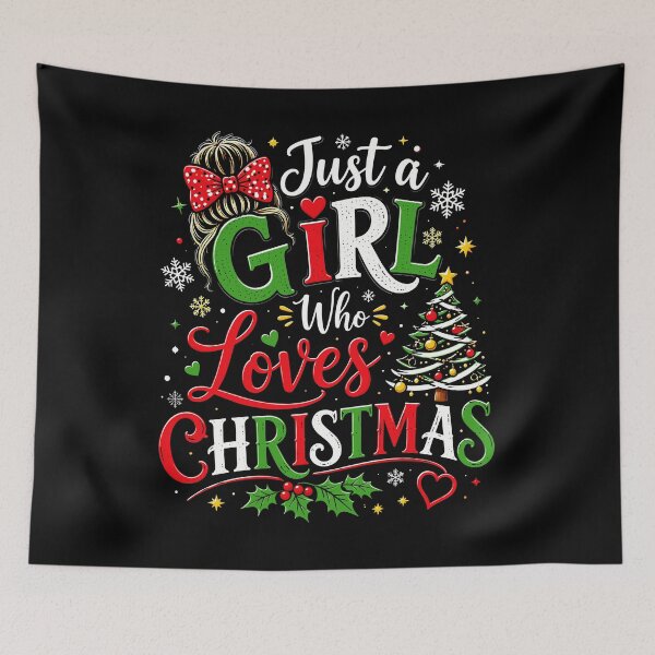 Item preview, Just a Girl Who Loves Christmas Cute Festive Holiday Girl designed and sold by mraihan.