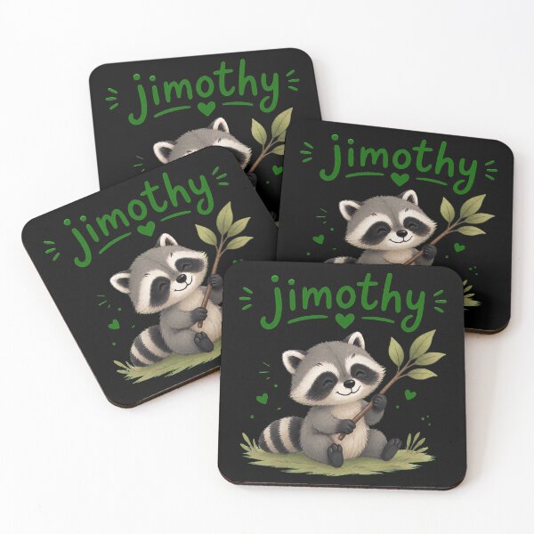 Item preview, Cute Jimothy Raccoon Running Personalized Name Gift designed and sold by leocreatives.