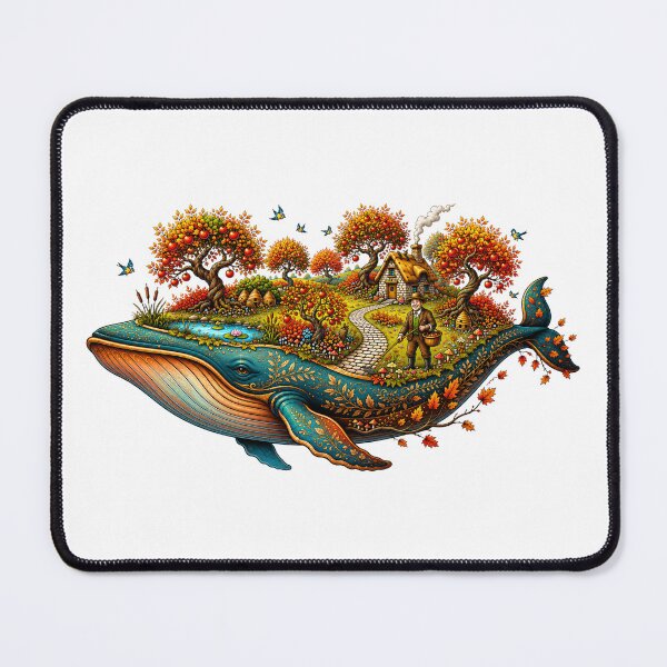 Item preview, Autumn Orchard Whale | Magical Floating Harvest Garden Fantasy designed and sold by MrDev.