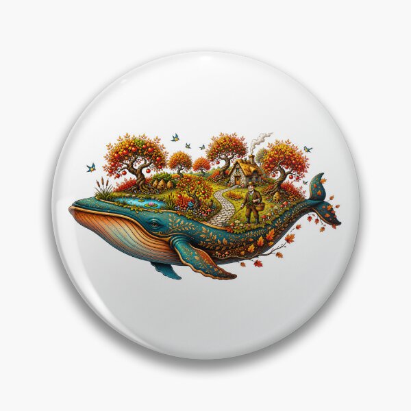Item preview, Autumn Orchard Whale | Magical Floating Harvest Garden Fantasy designed and sold by MrDev.