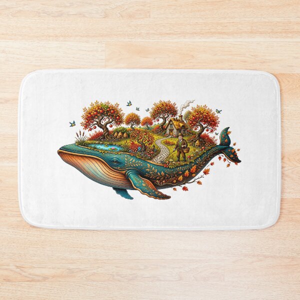 Item preview, Autumn Orchard Whale | Magical Floating Harvest Garden Fantasy designed and sold by MrDev.